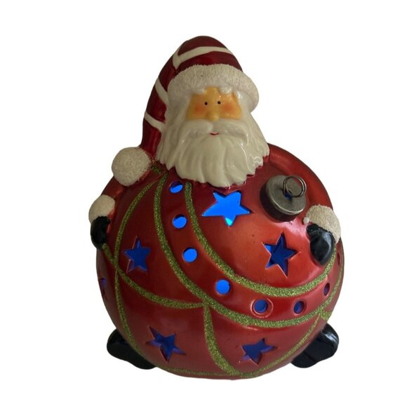 Home Reflections Ceramic Santa Claus Luminary W/ Flameless Candle & Timer - Picture 10 of 10